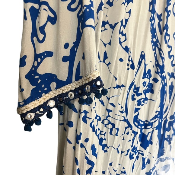 Blue & White Soft Surroundings Maxi Dress - Picture 3 of 3